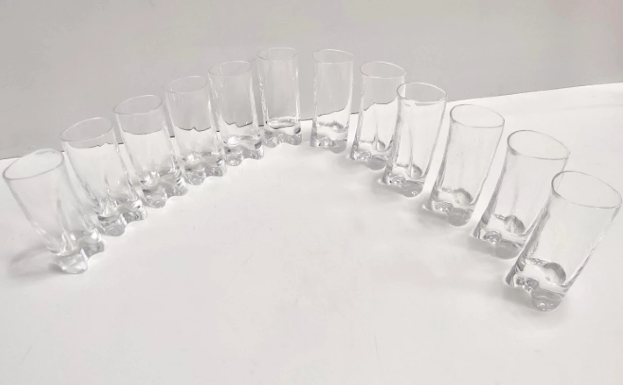 12 Glasses by Angelo Mangiarotti for Cristalleria Colle, 1970s 3
