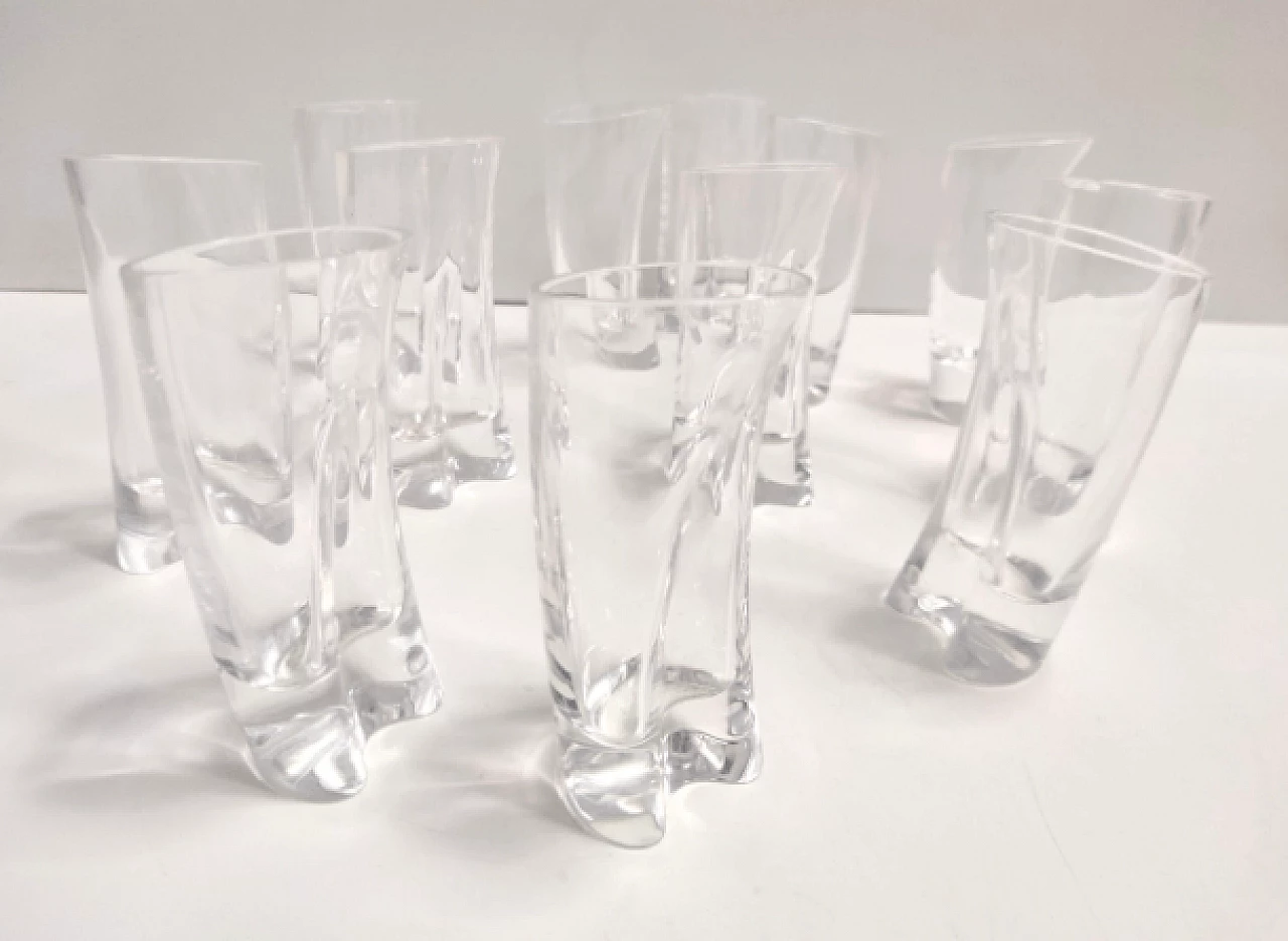 12 Glasses by Angelo Mangiarotti for Cristalleria Colle, 1970s 6