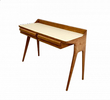 Solid ash desk with skai top, 1950s