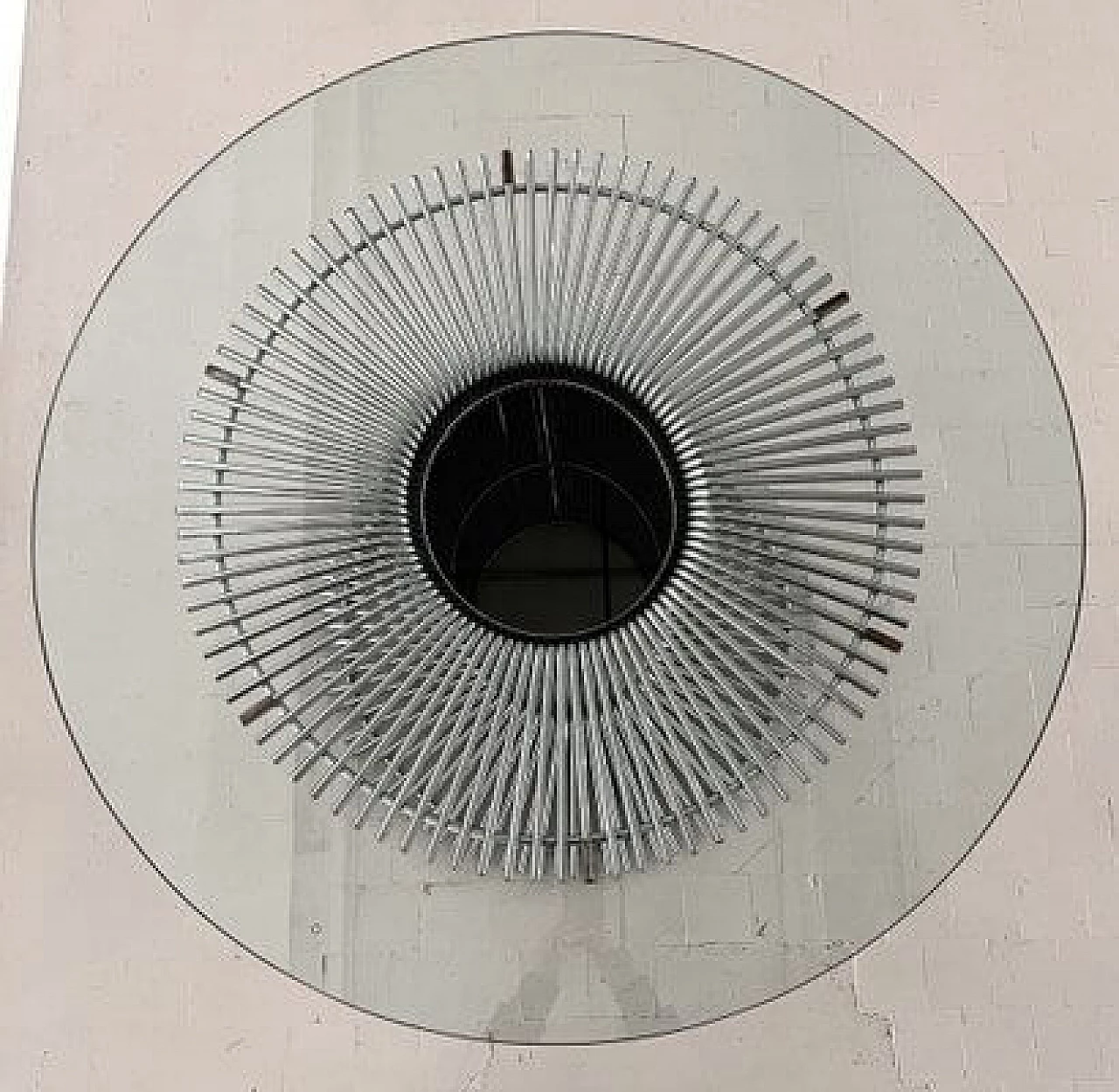 Glass table with chrome-plated metal pedestal in the style of Verner Panton, 1970s 6