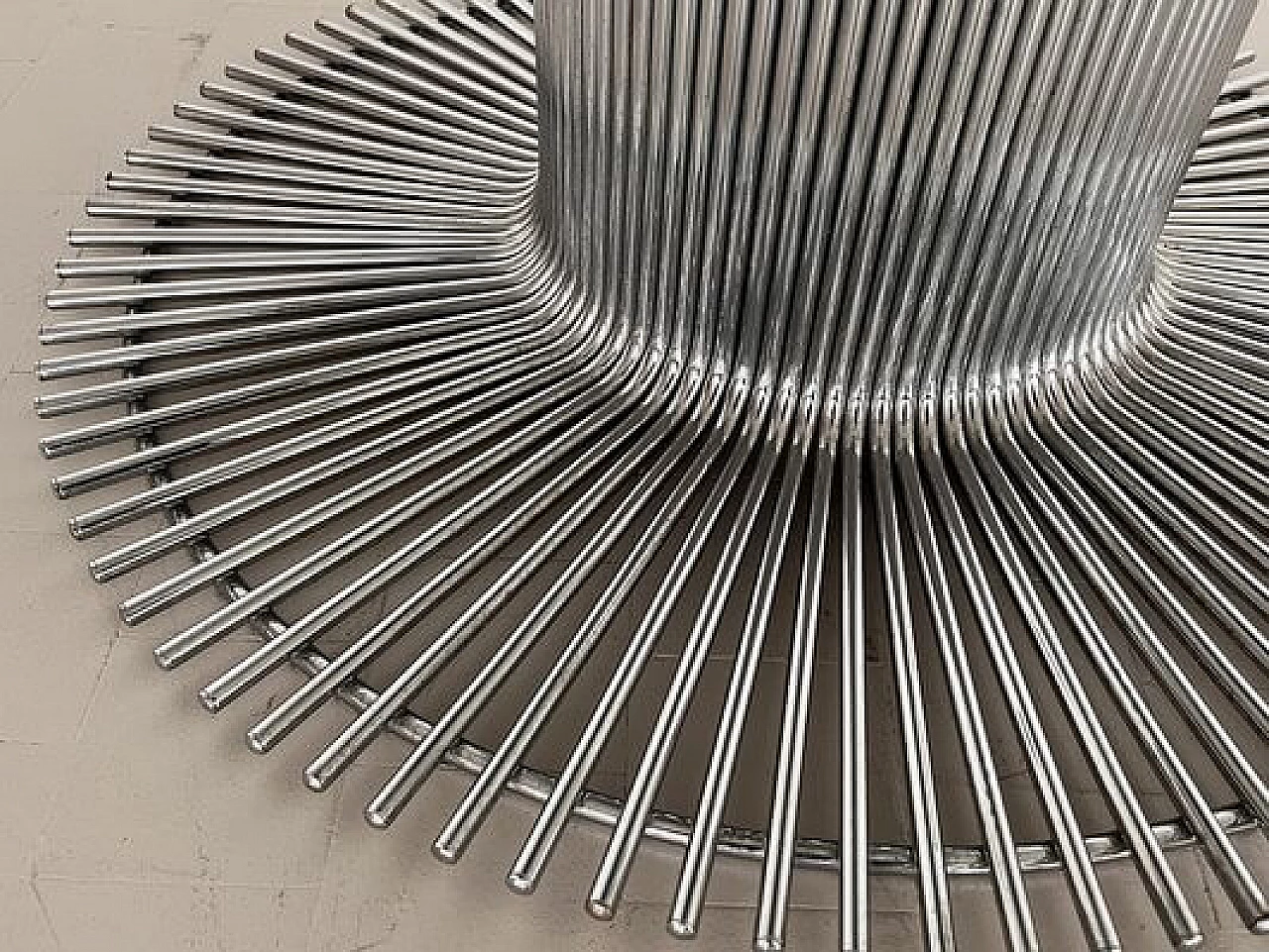 Glass table with chrome-plated metal pedestal in the style of Verner Panton, 1970s 9