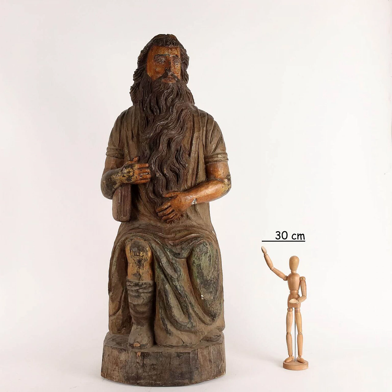 Moses, walnut wooden statue, late 18th century 2