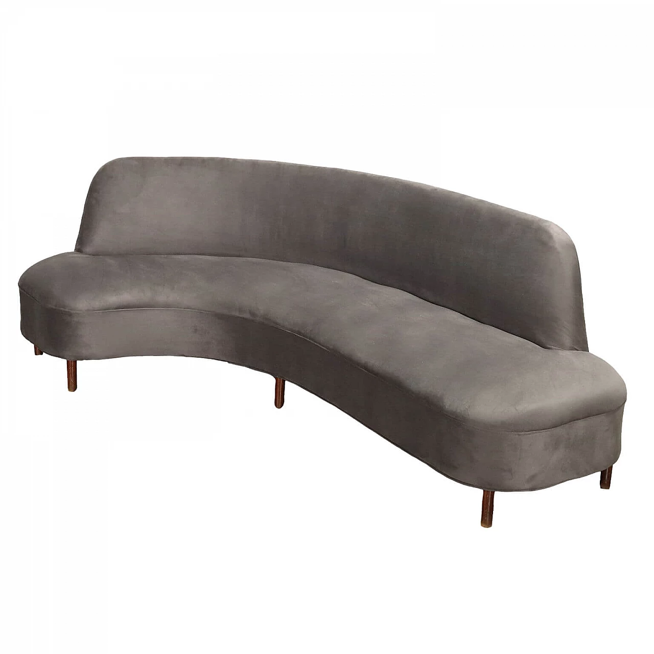 Sofa in grey velvet, 1950s 1