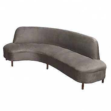 Sofa in grey velvet, 1950s