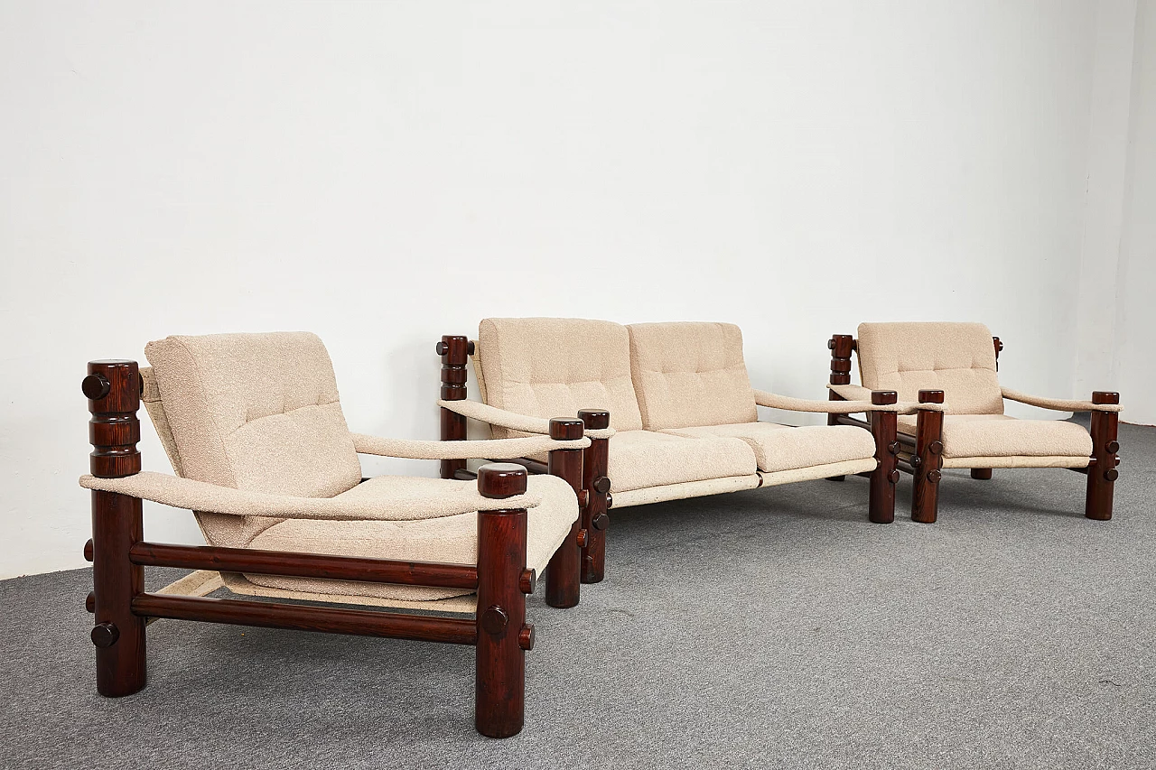 Pair of Björn Safari Lounge chairs and sofa by Aleksander Kuczma, 1975 1