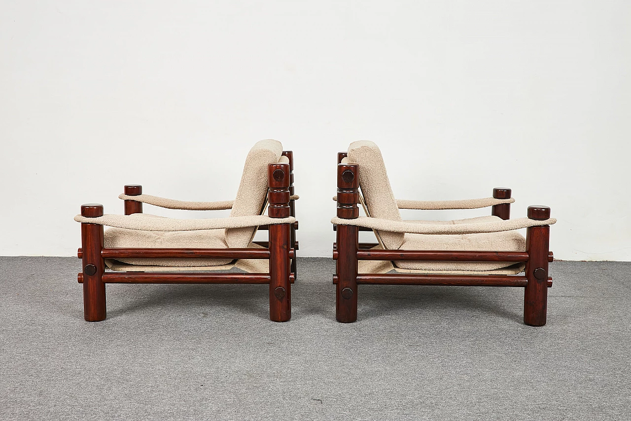 Pair of Björn Safari Lounge chairs and sofa by Aleksander Kuczma, 1975 8