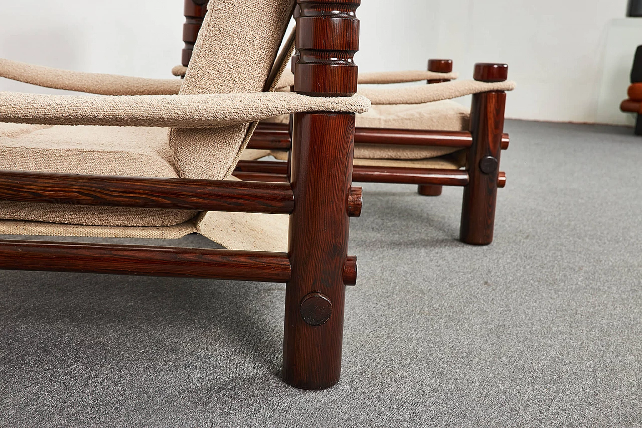 Pair of Björn Safari Lounge chairs and sofa by Aleksander Kuczma, 1975 11