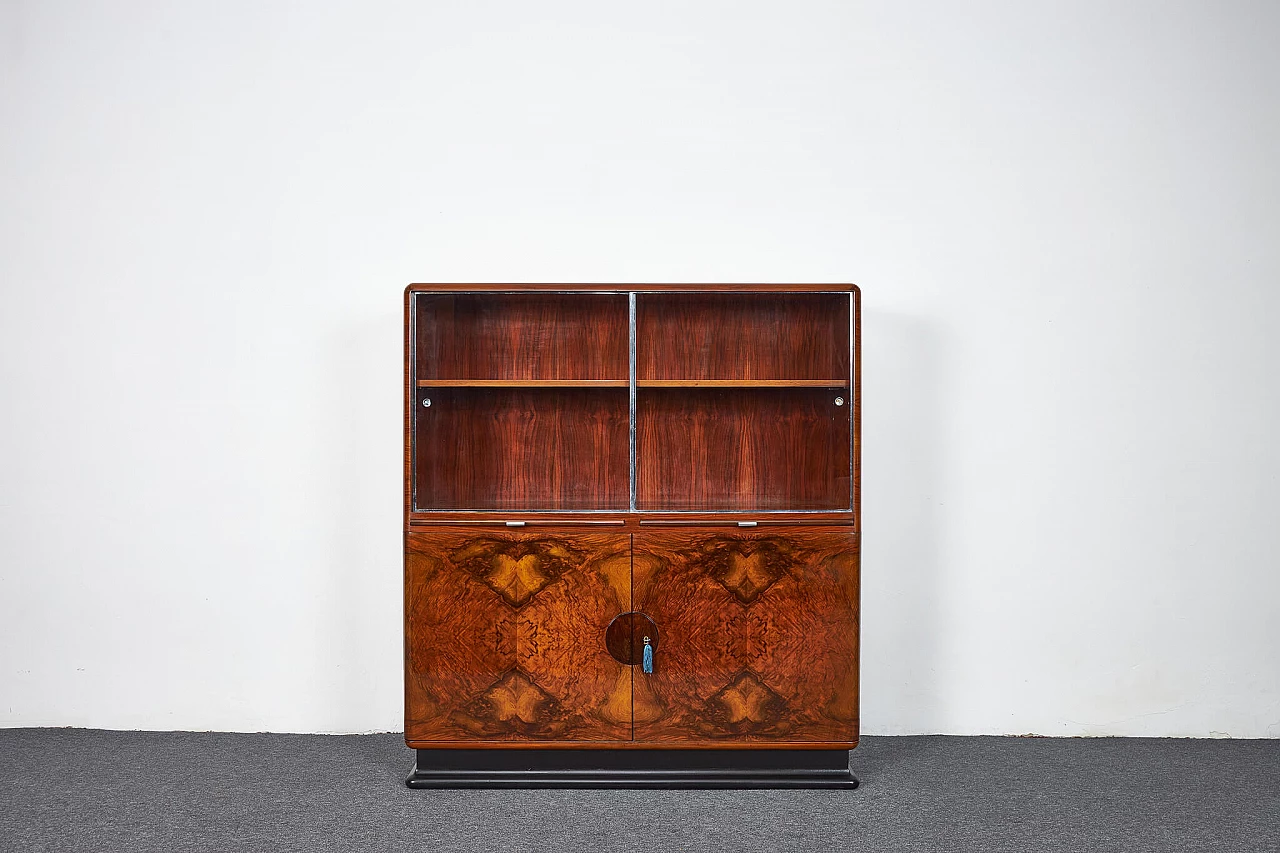 Credenza con vetrina L Seria di Jindřich Halabala per UP Závody, anni '30 1