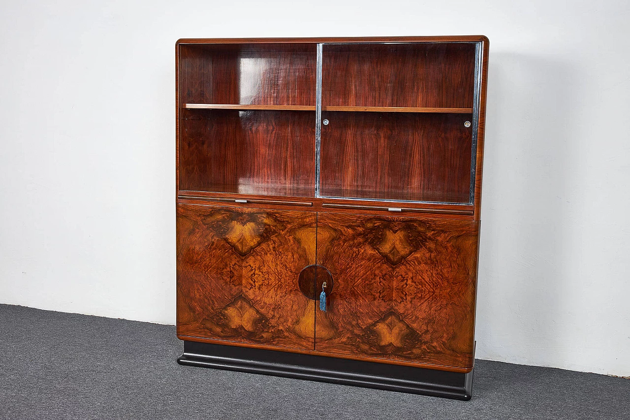 Credenza con vetrina L Seria di Jindřich Halabala per UP Závody, anni '30 3