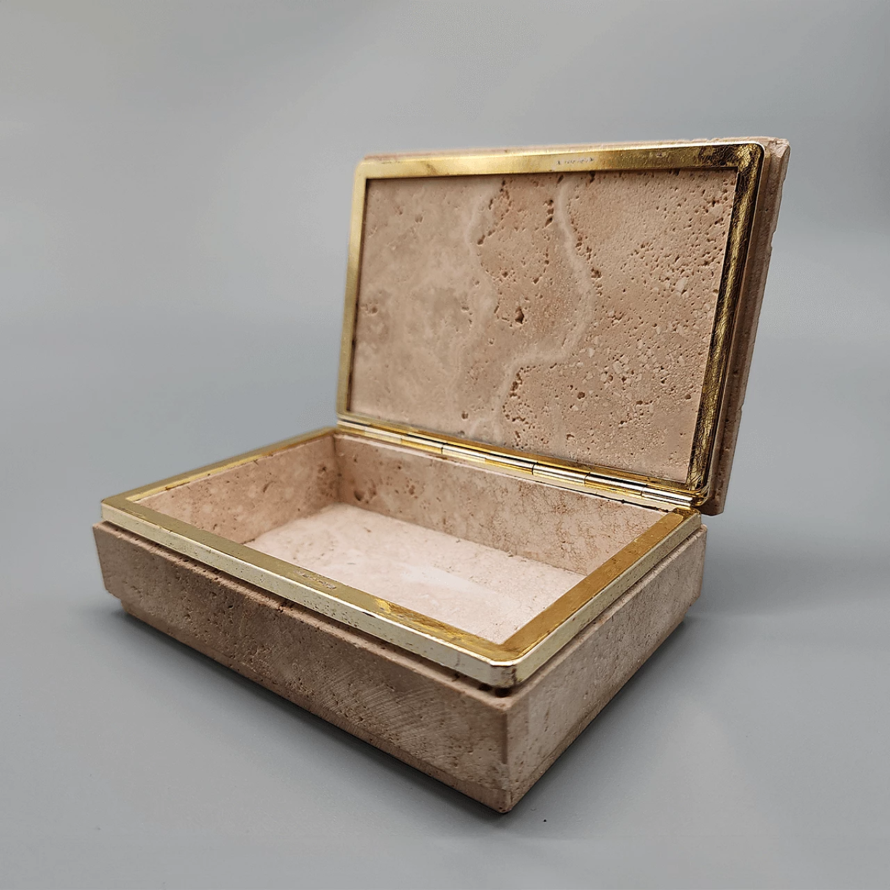Rectangular travertine box by Enzo Mari for F.lli Mannelli, 1970s 9