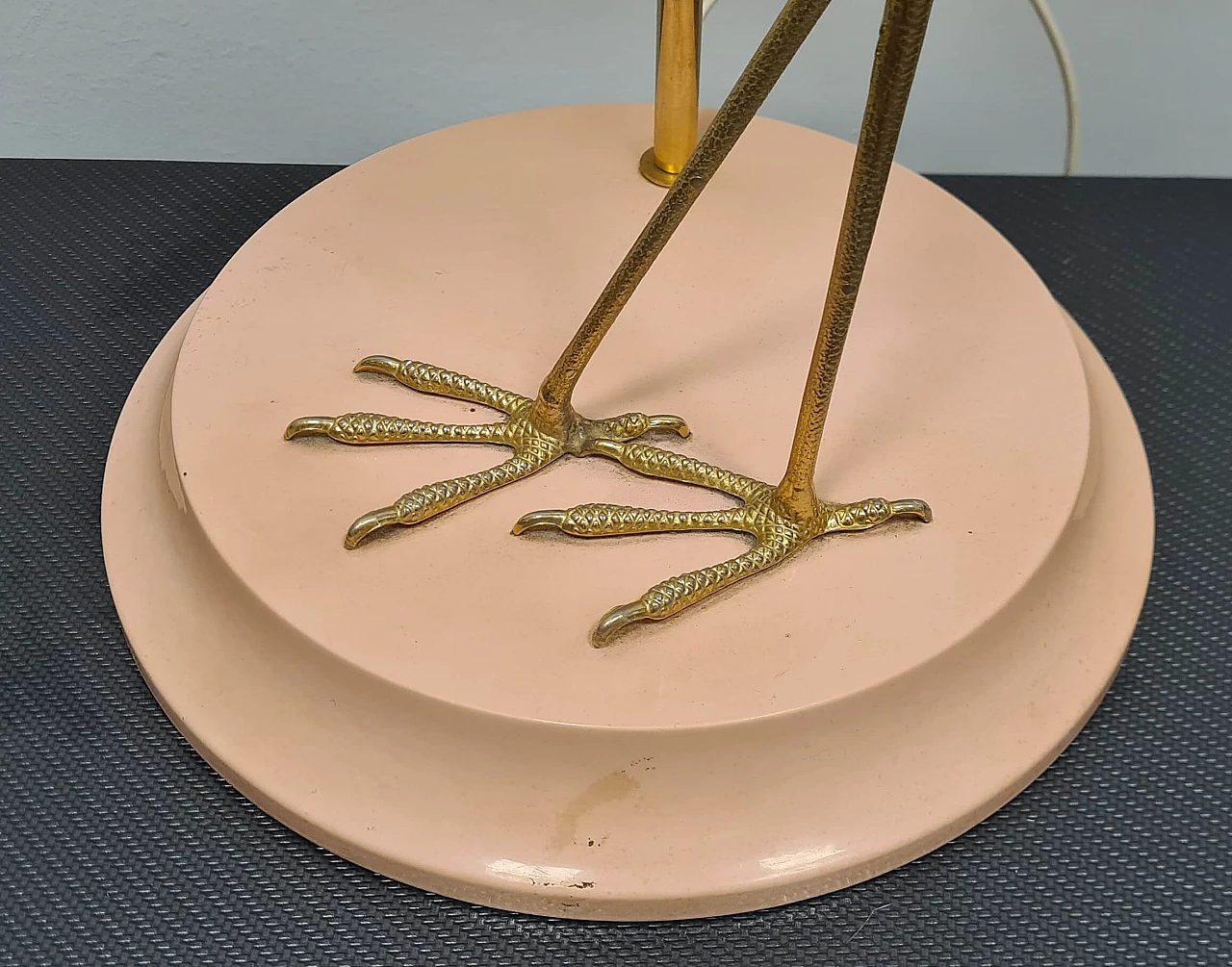 Lampada da tavolo con airone cenerino di Antonio Pavia, anni '70 7