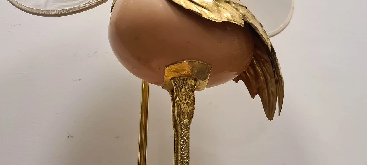 Lampada da tavolo con airone cenerino di Antonio Pavia, anni '70 9