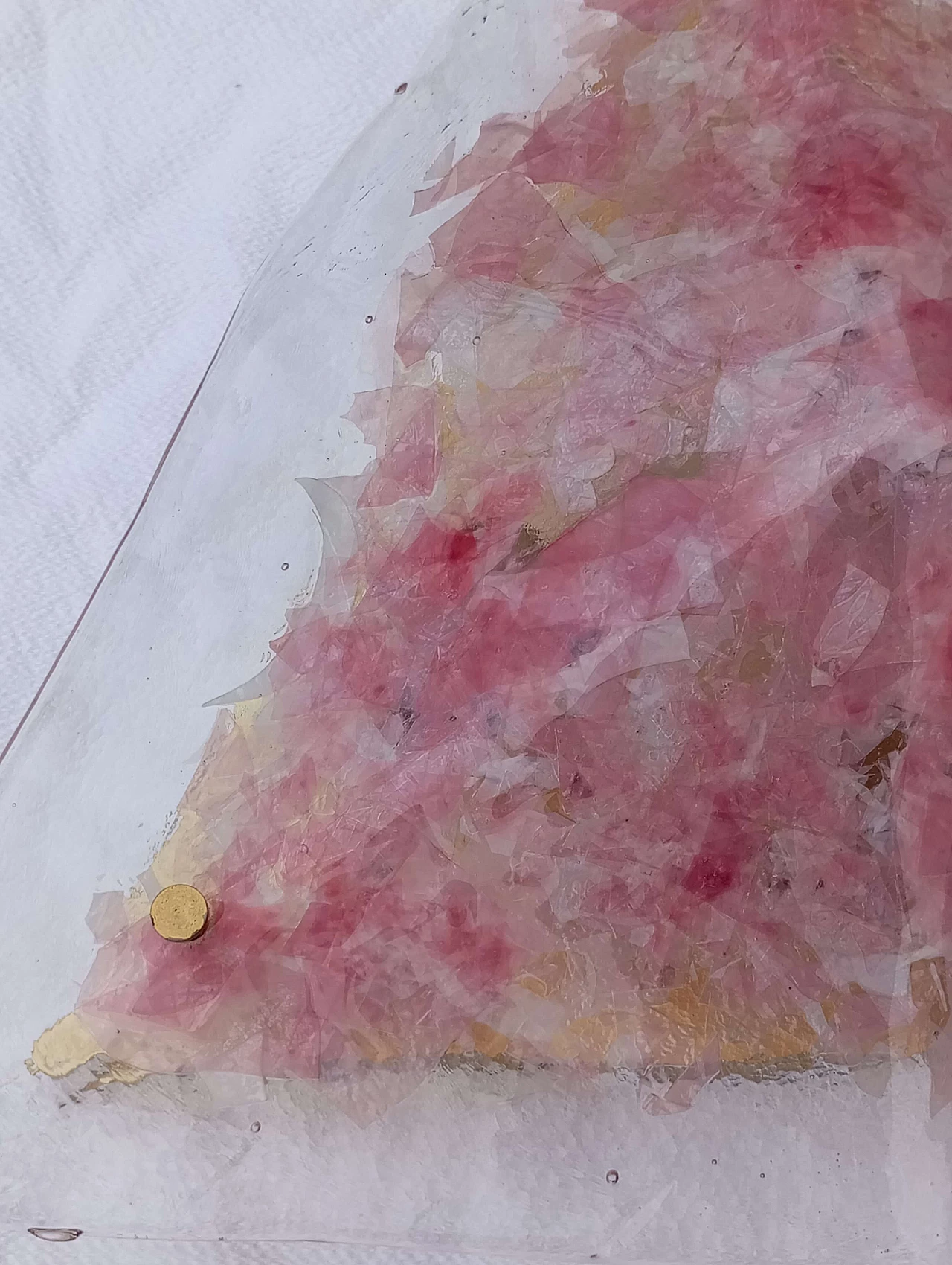 Lampadario triangolare in vetro di Murano rosa, anni '70 6
