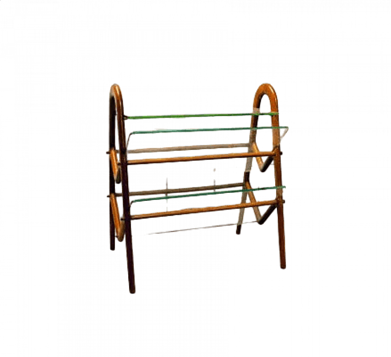 Magazine rack in wood & glass by Ico Parisi, 1950s 8