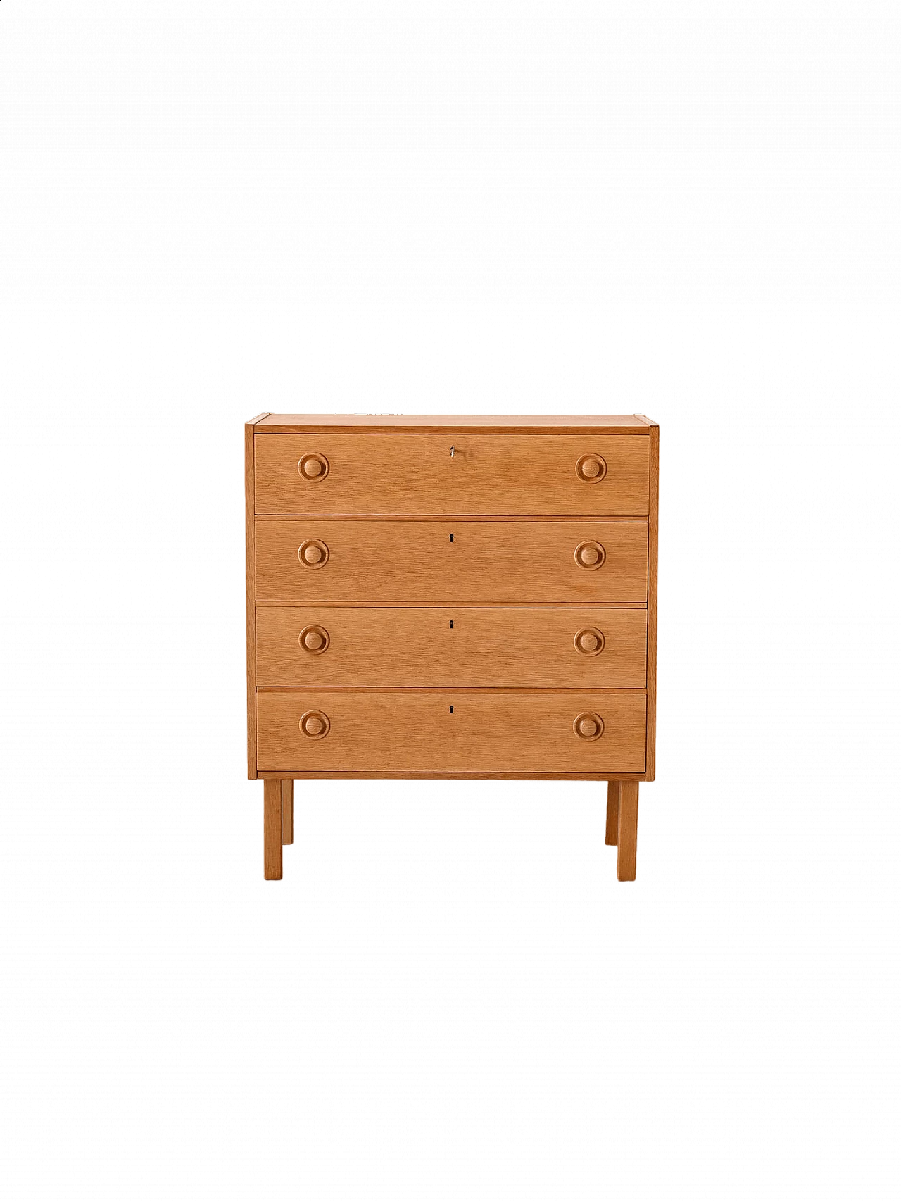 Oak chest of drawers with square legs, 1960s 11
