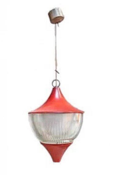 Ceiling Lamp in painted metal and molded glass by Sergio Mazza, 1960s