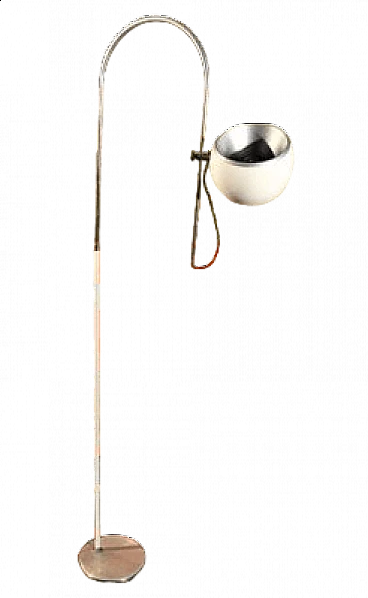 Floor lamp in laquered and chromed metal, 1970s
