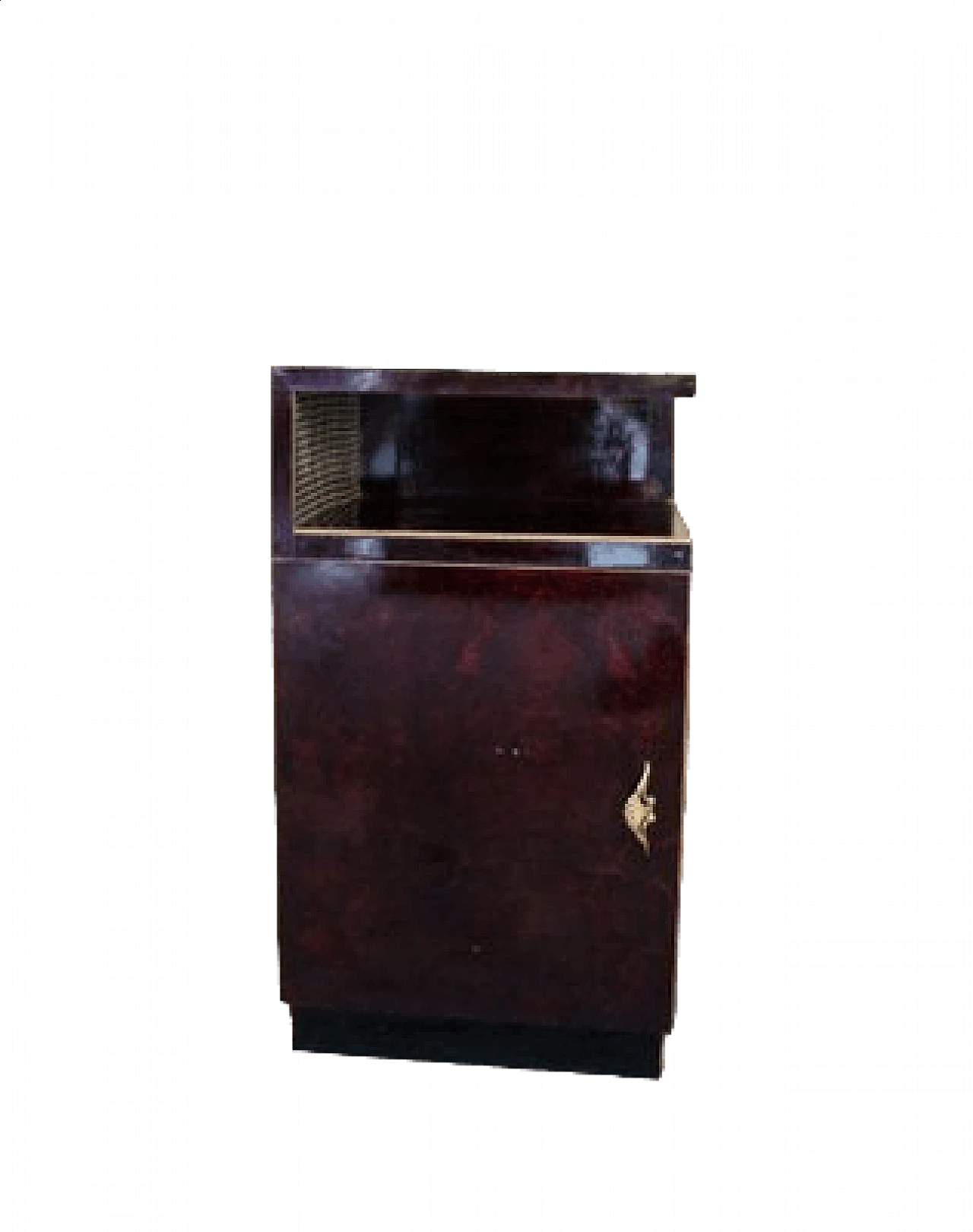 Comodino in legno e ottone, anni '30 10