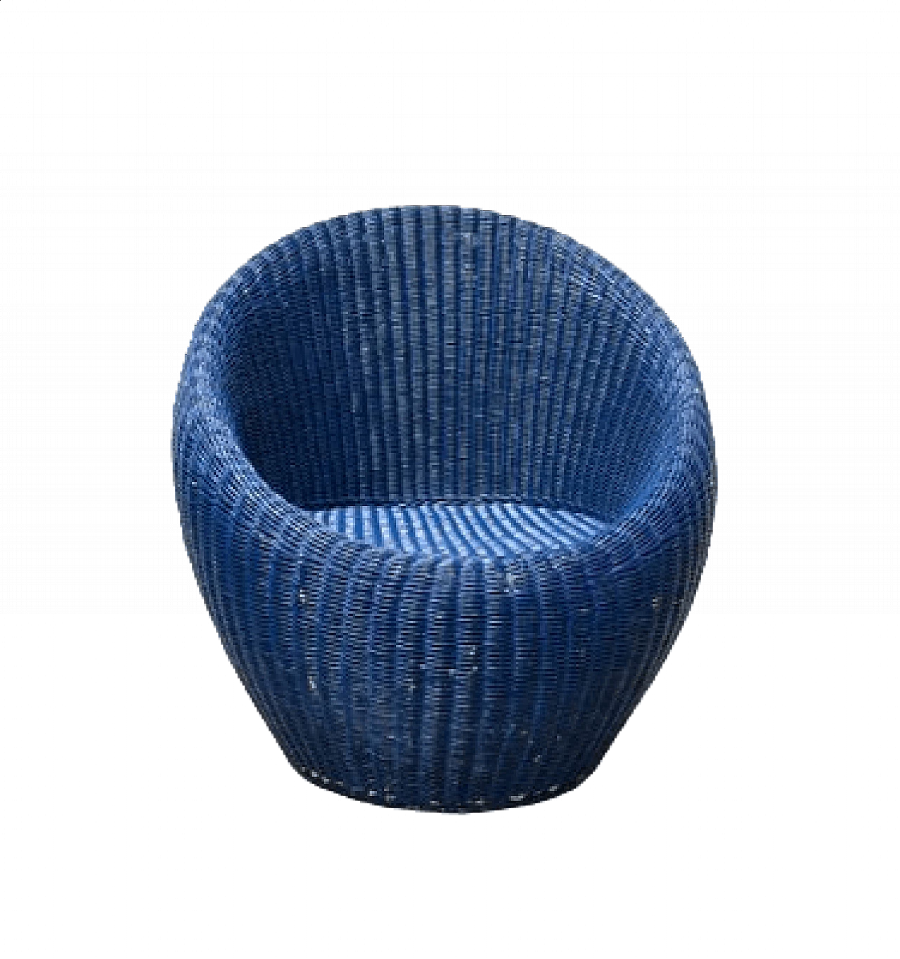 Blue wicker armchair, 1960s 6
