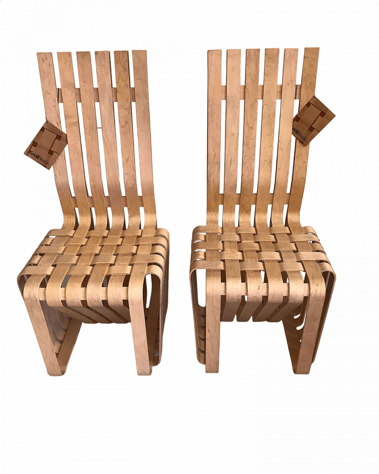Pair of High Sticking chairs by Frank Gehry for Knoll USA, 1993 10