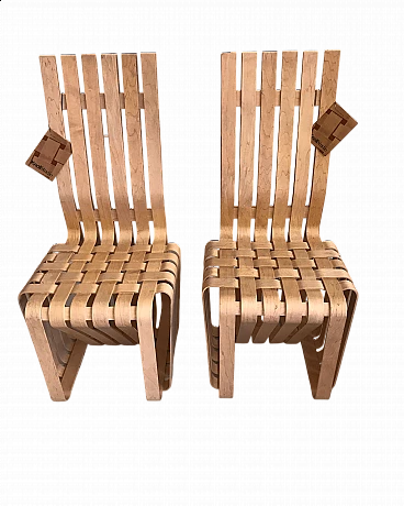 Pair of High Sticking chairs by Frank Gehry for Knoll USA, 1993