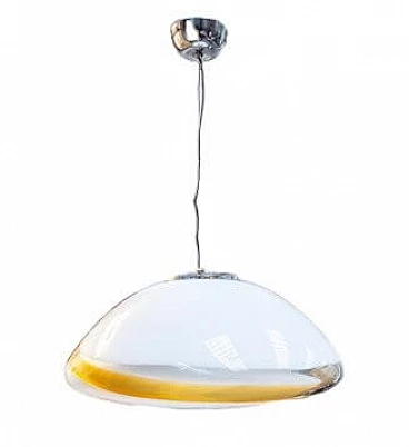 Murano glass & chromed metal ceiling lamp, 1970s