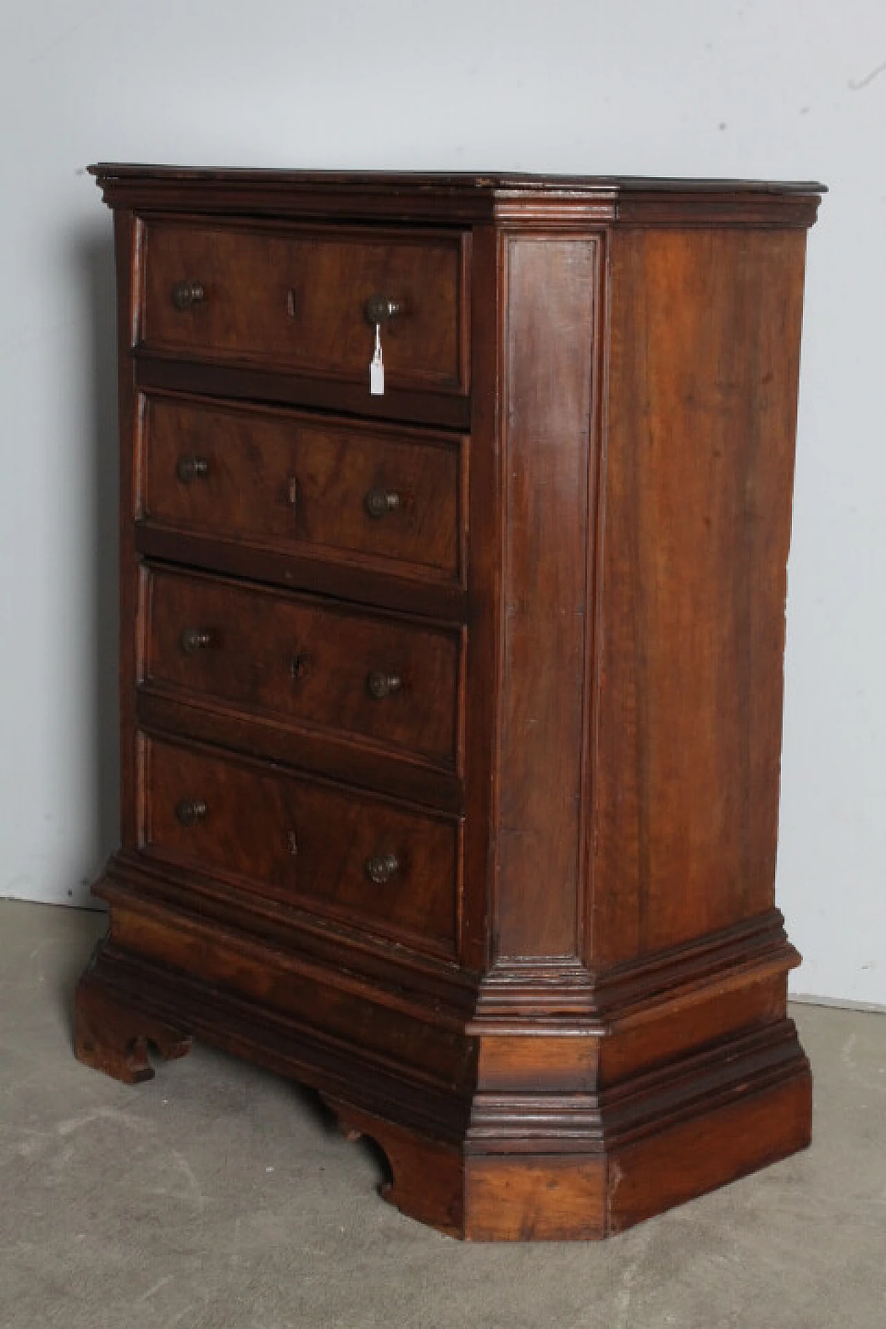 Louis XV solid walnut chest of drawers, 18th century 14
