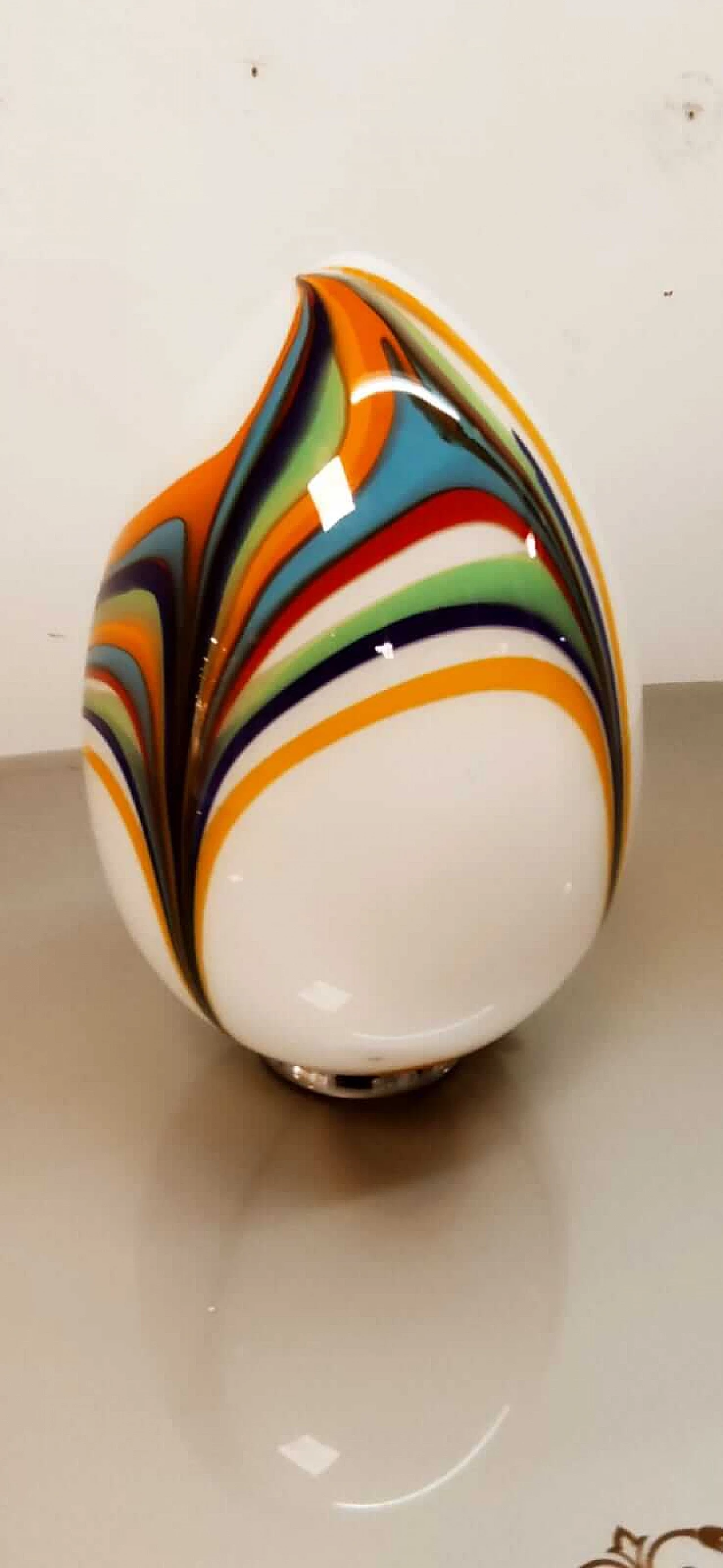 Lampada da tavolo in vetro di Murano multicolor, anni '60 2