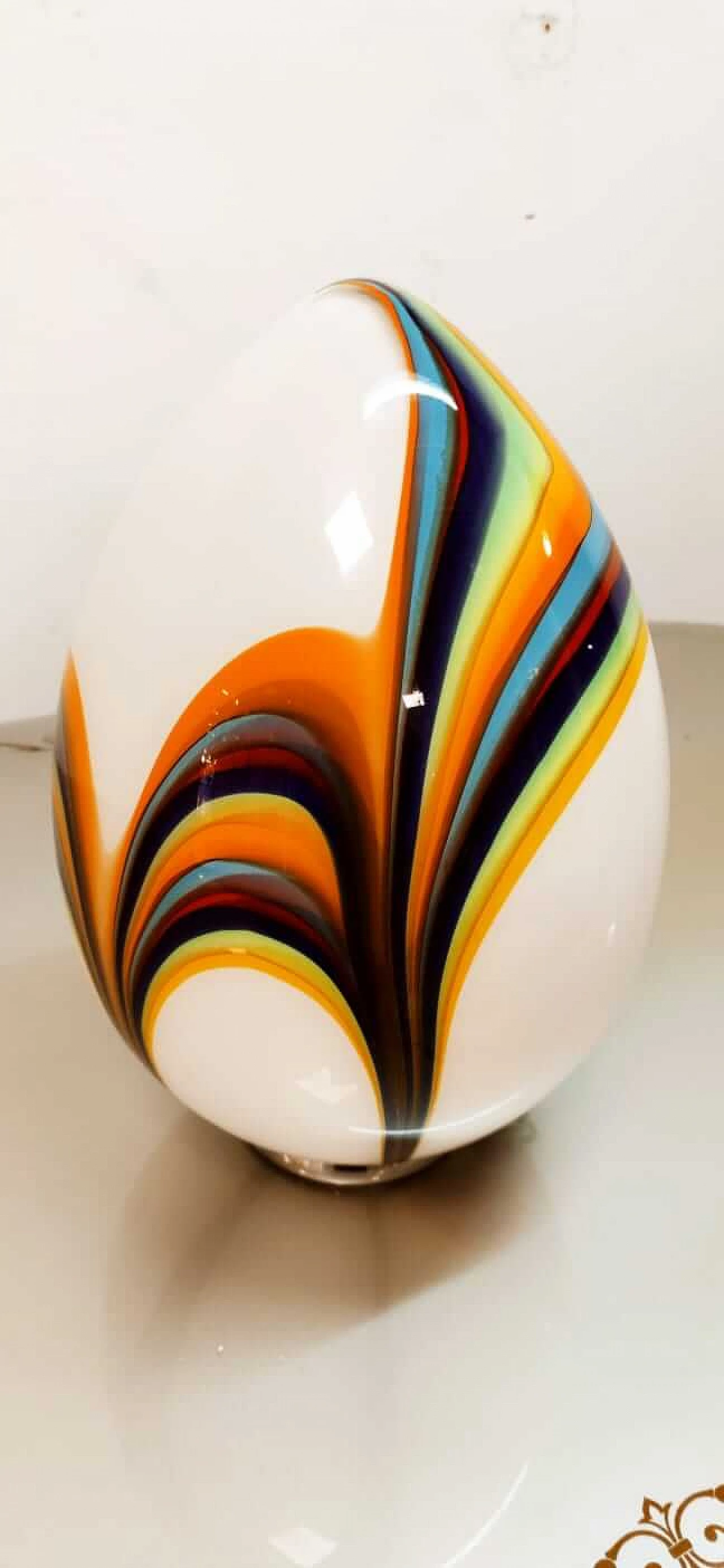 Lampada da tavolo in vetro di Murano multicolor, anni '60 5