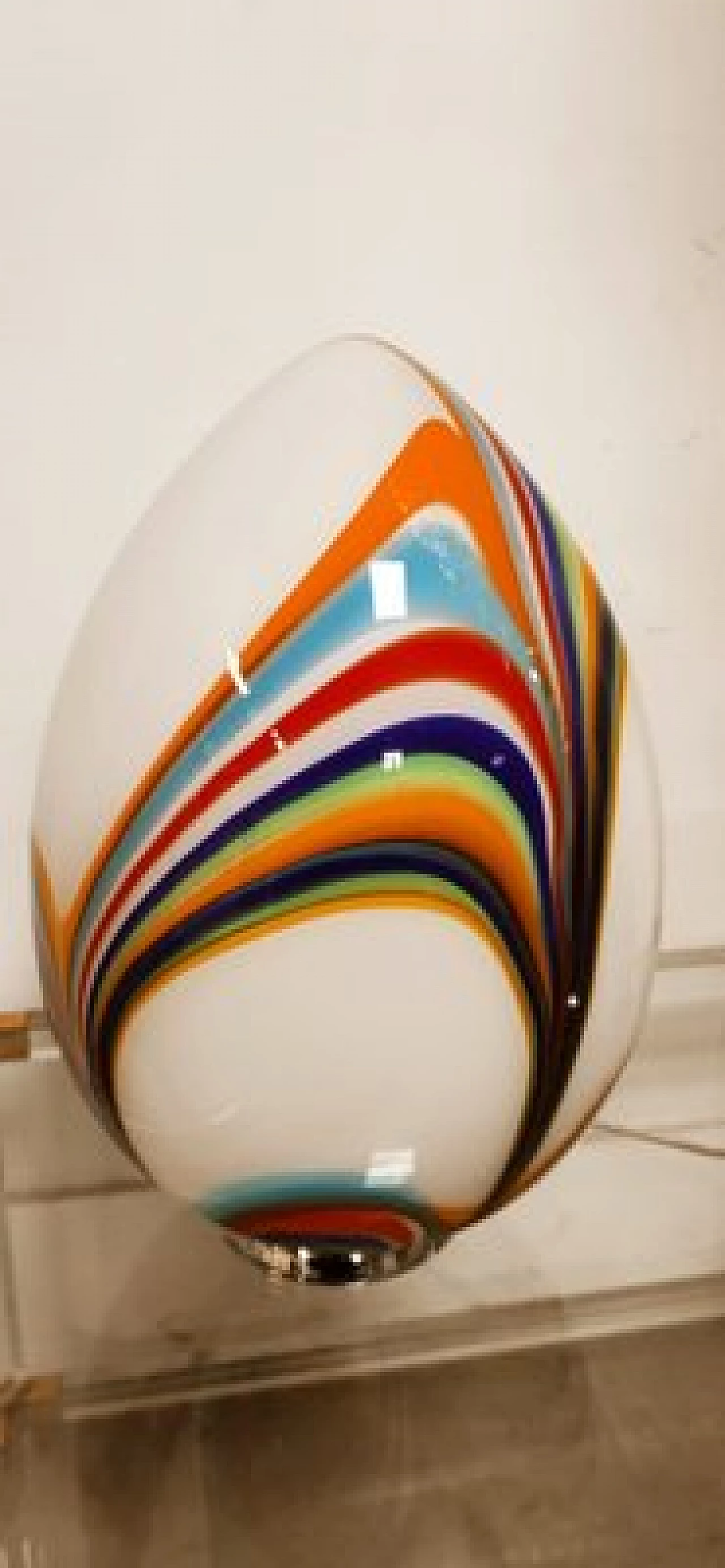 Lampada da tavolo a goccia in vetro di Murano multicolore, anni '70 6