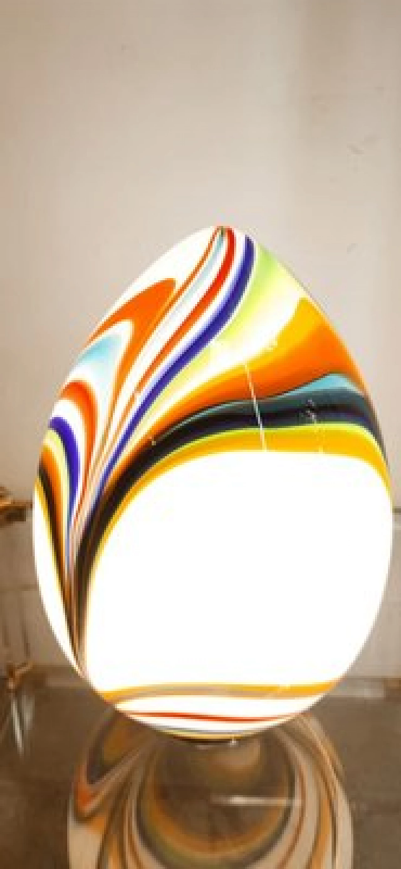 Lampada da tavolo a goccia in vetro di Murano multicolore, anni '70 16
