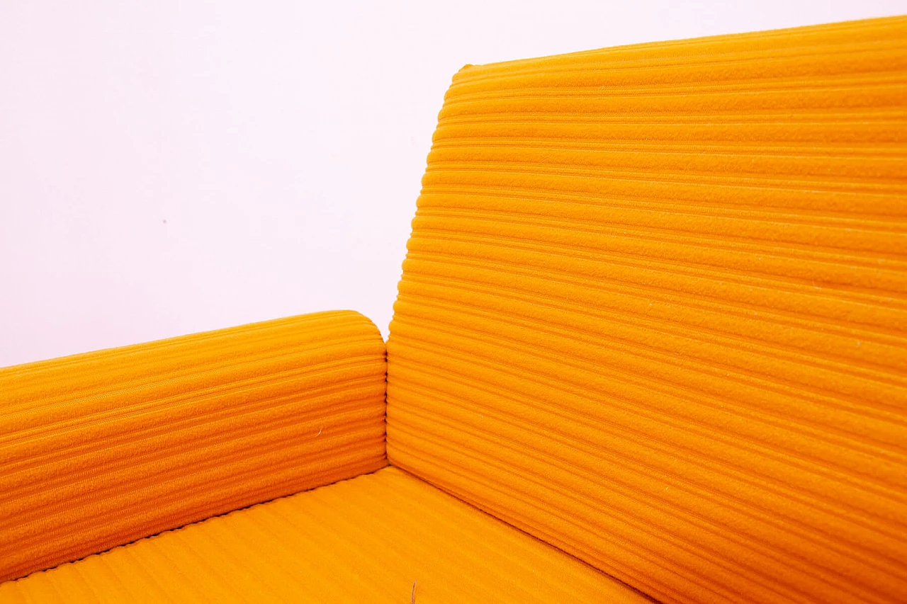 Pair of armchairs and ottoman in orange fabric by Jitona, 1970s 14
