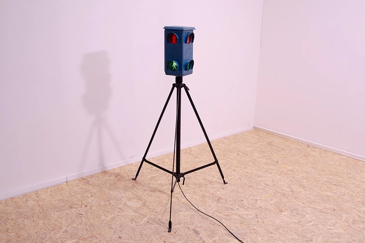 Lampada da terra a forma di semaforo, anni '70 2