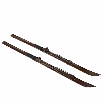 Wooden skis by Delca, 1930s