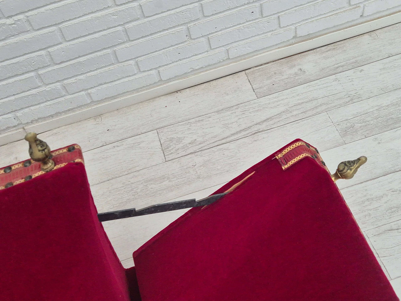 Danish velvet two-seater sofa with fold-down armrests, 1960s 18