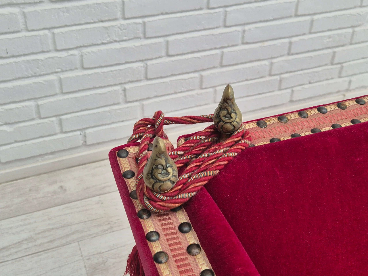 Danish velvet two-seater sofa with fold-down armrests, 1960s 19