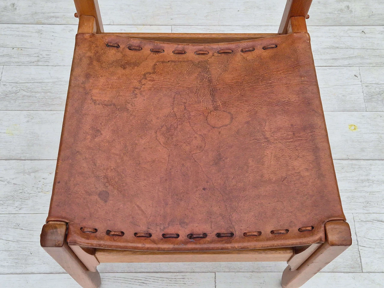 3 Sedie in quercia e cuoio di Werner Biermann per Arte Sano, anni '60 10