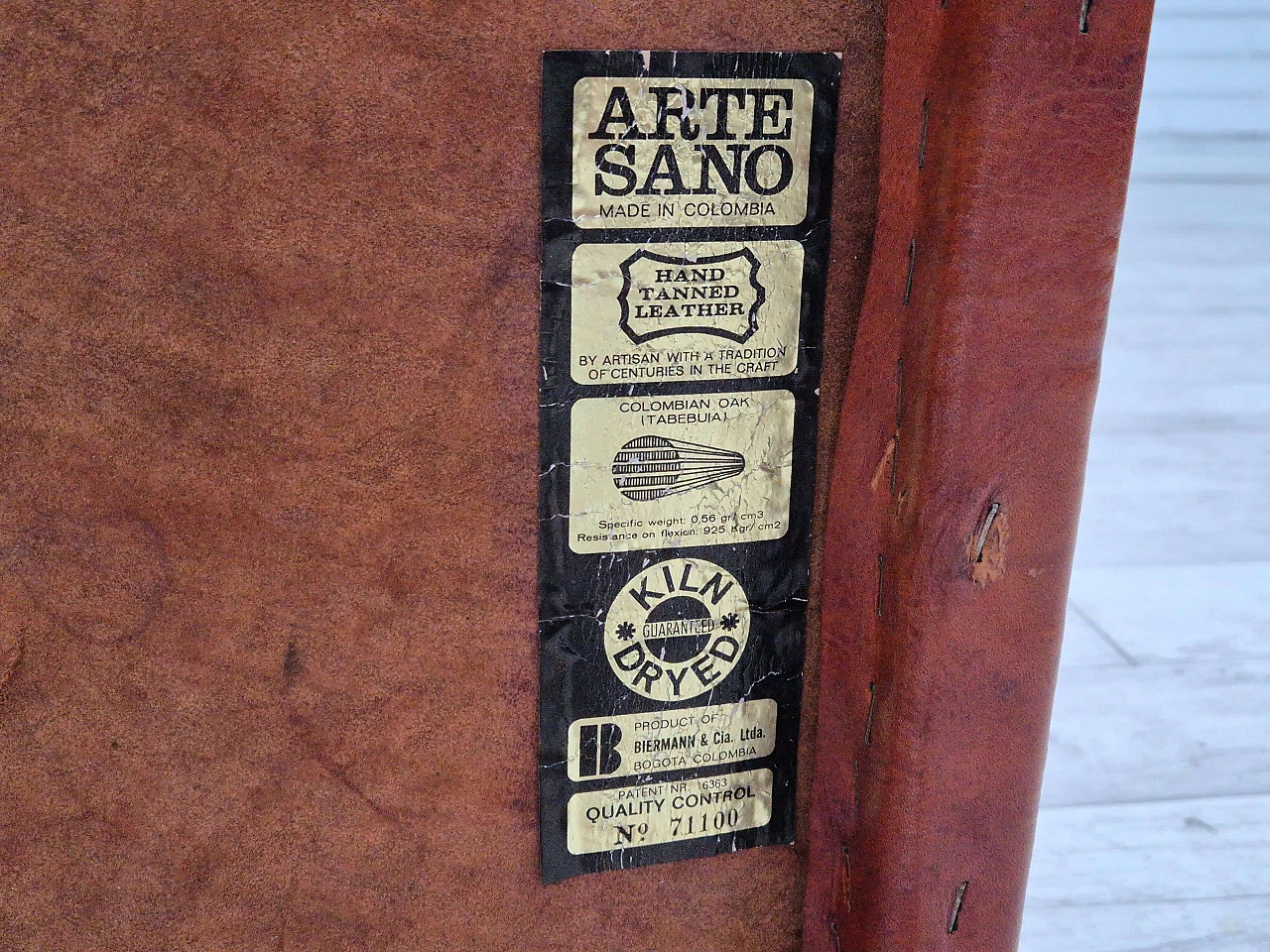 3 Sedie in quercia e cuoio di Werner Biermann per Arte Sano, anni '60 19