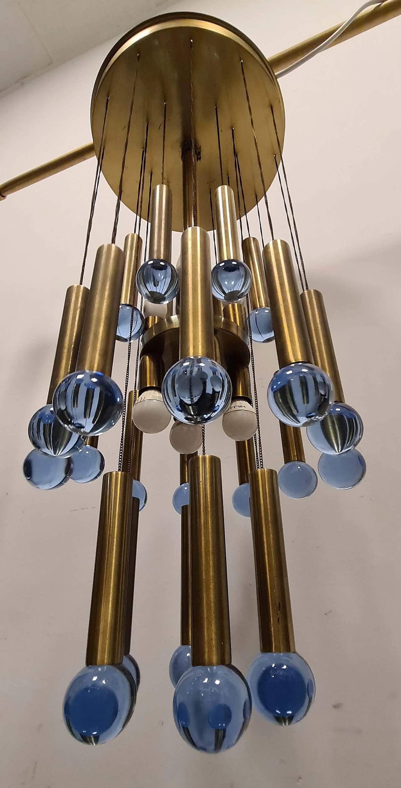 Chromed metal and Murano glass cascade chandelier by Gaetano Sciolari, 1950s 9