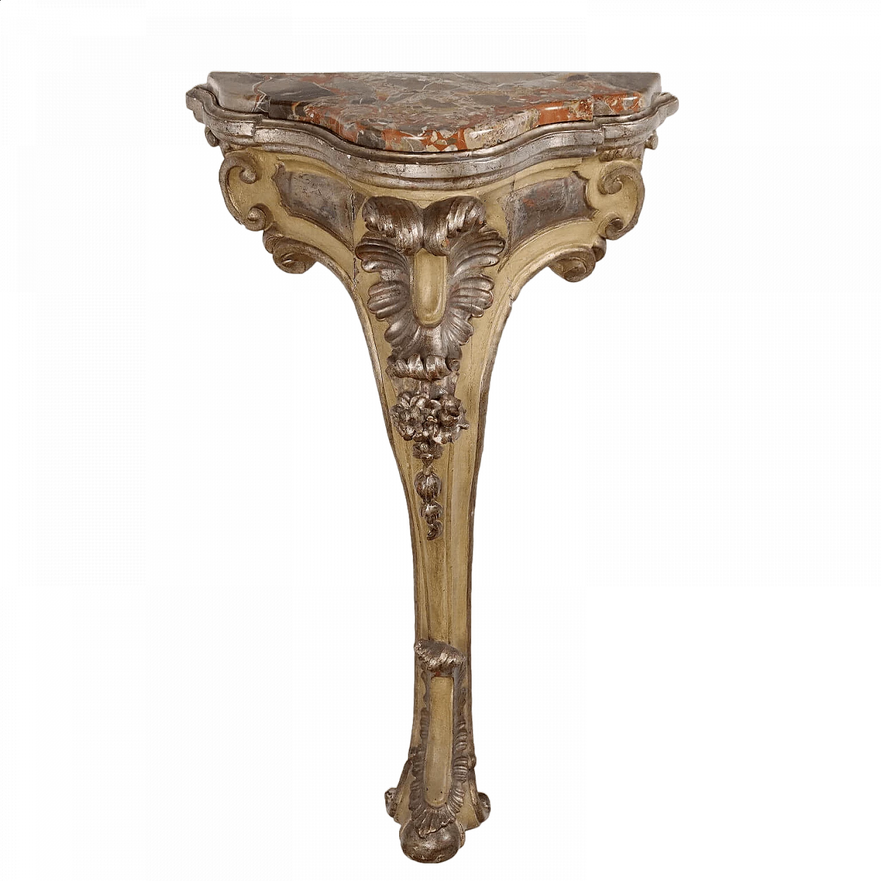 Neapolitan Eclectic lacquered and silver wood console, late 19th century 10