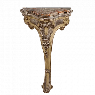 Neapolitan Eclectic lacquered and silver wood console, late 19th century