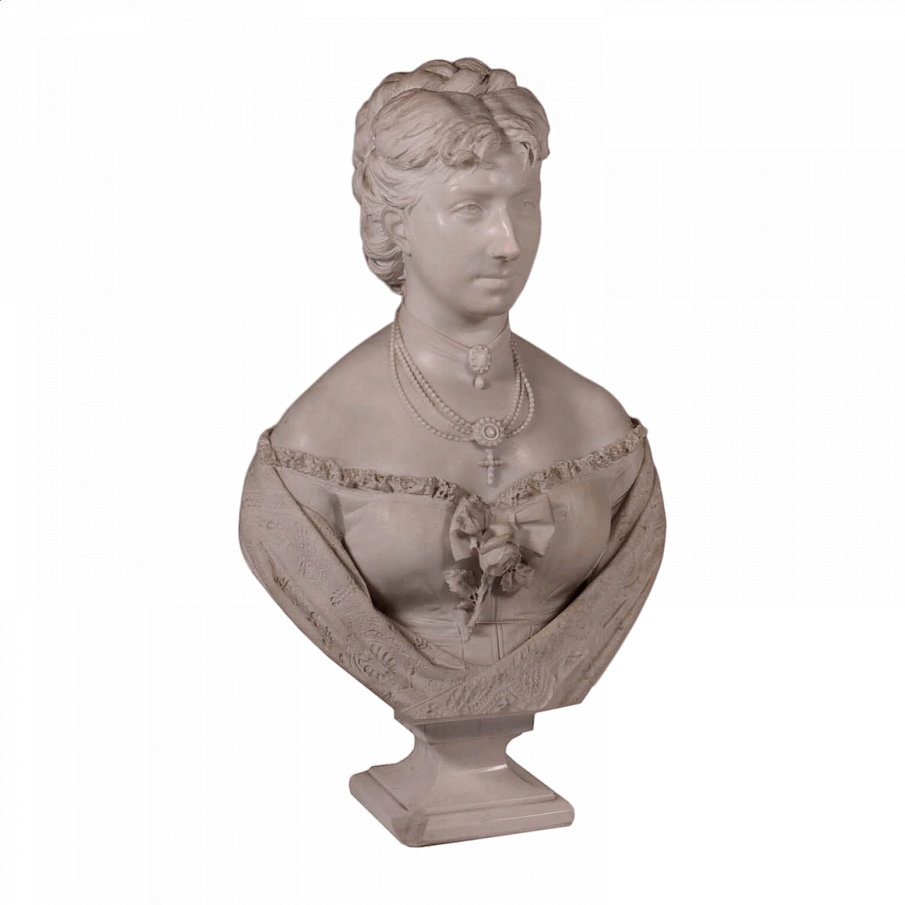 Busto femminile, scultura in marmo di Carrara, '800 11