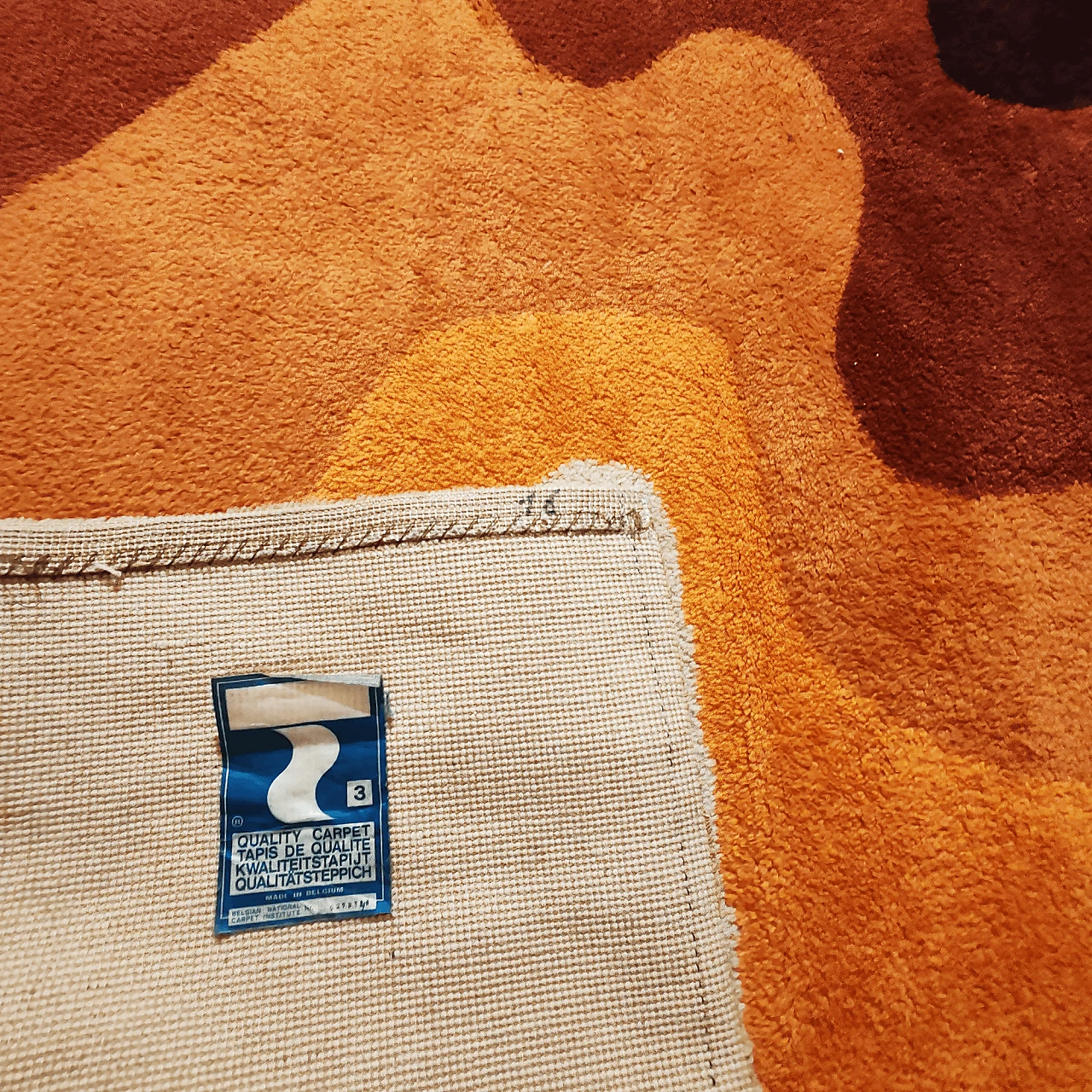 Tappeto Space Age in lana di Belgian National Carpet Institute, anni '70 5