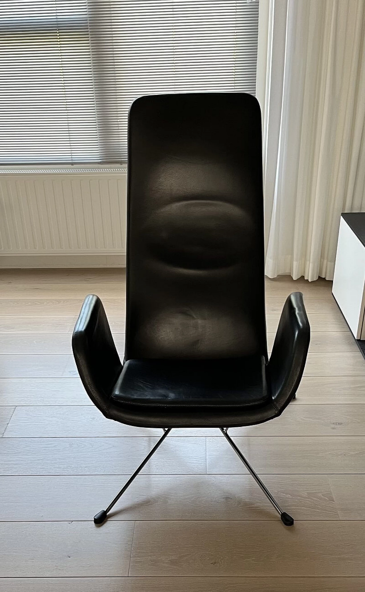 Mylord armchair in black leather by Alfredo Häberli for Zanotta 1