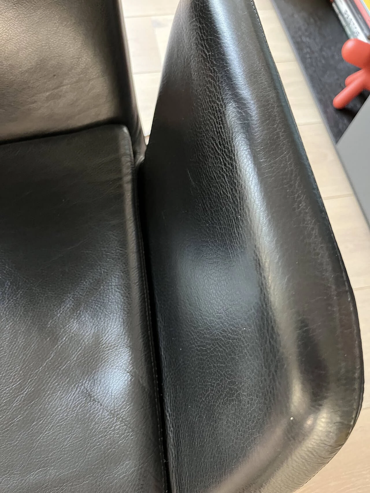 Mylord armchair in black leather by Alfredo Häberli for Zanotta 12