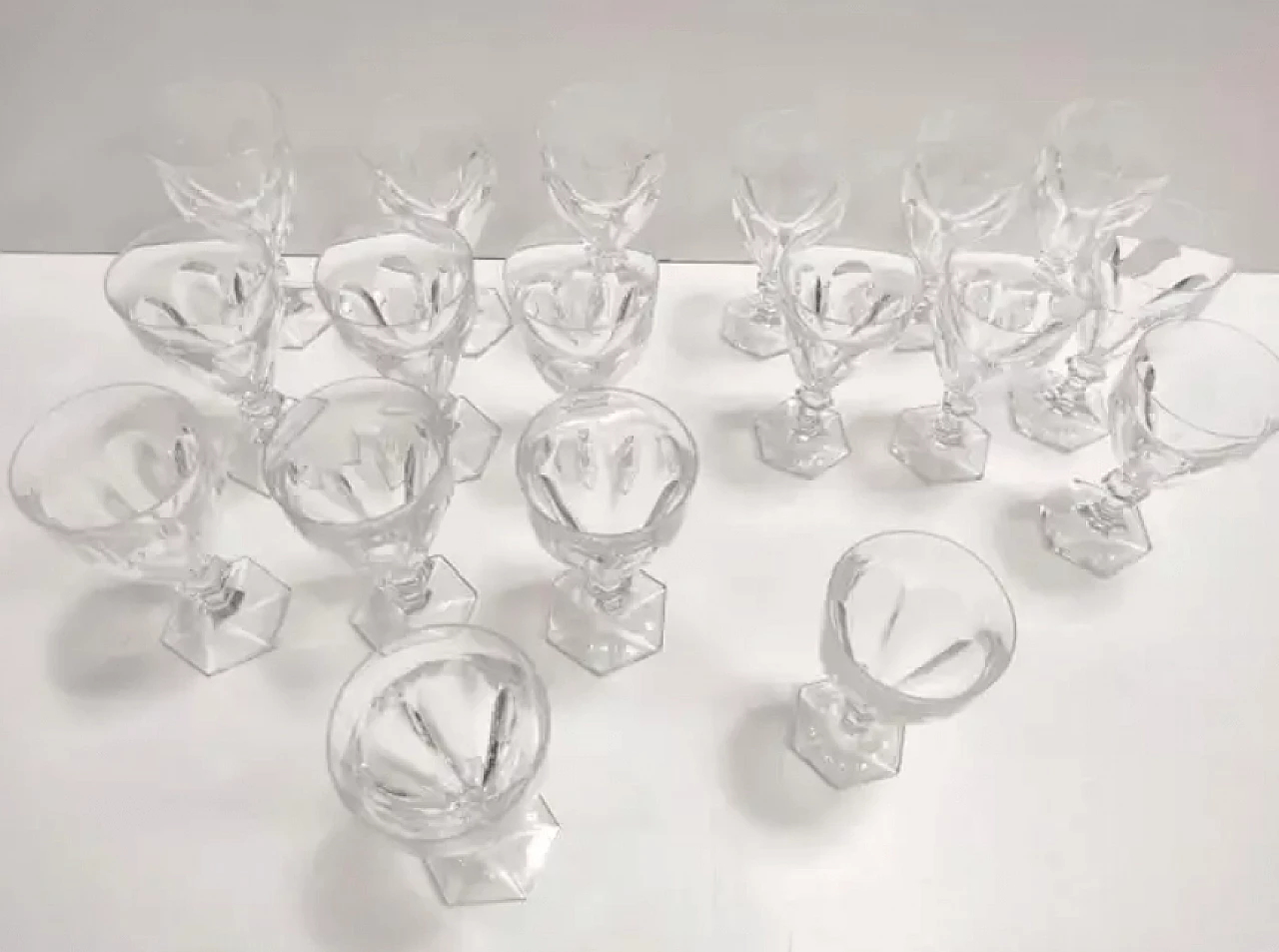 18 Solid crystal glasses by Kosta Boda, 1970s 12