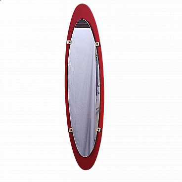 Orange lacquered wood mirror attributed to Campo&Graffi, 1960s