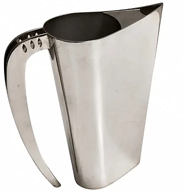 Kanye silver-plated brass postmodern jug by Lino Sabattini, 1980s