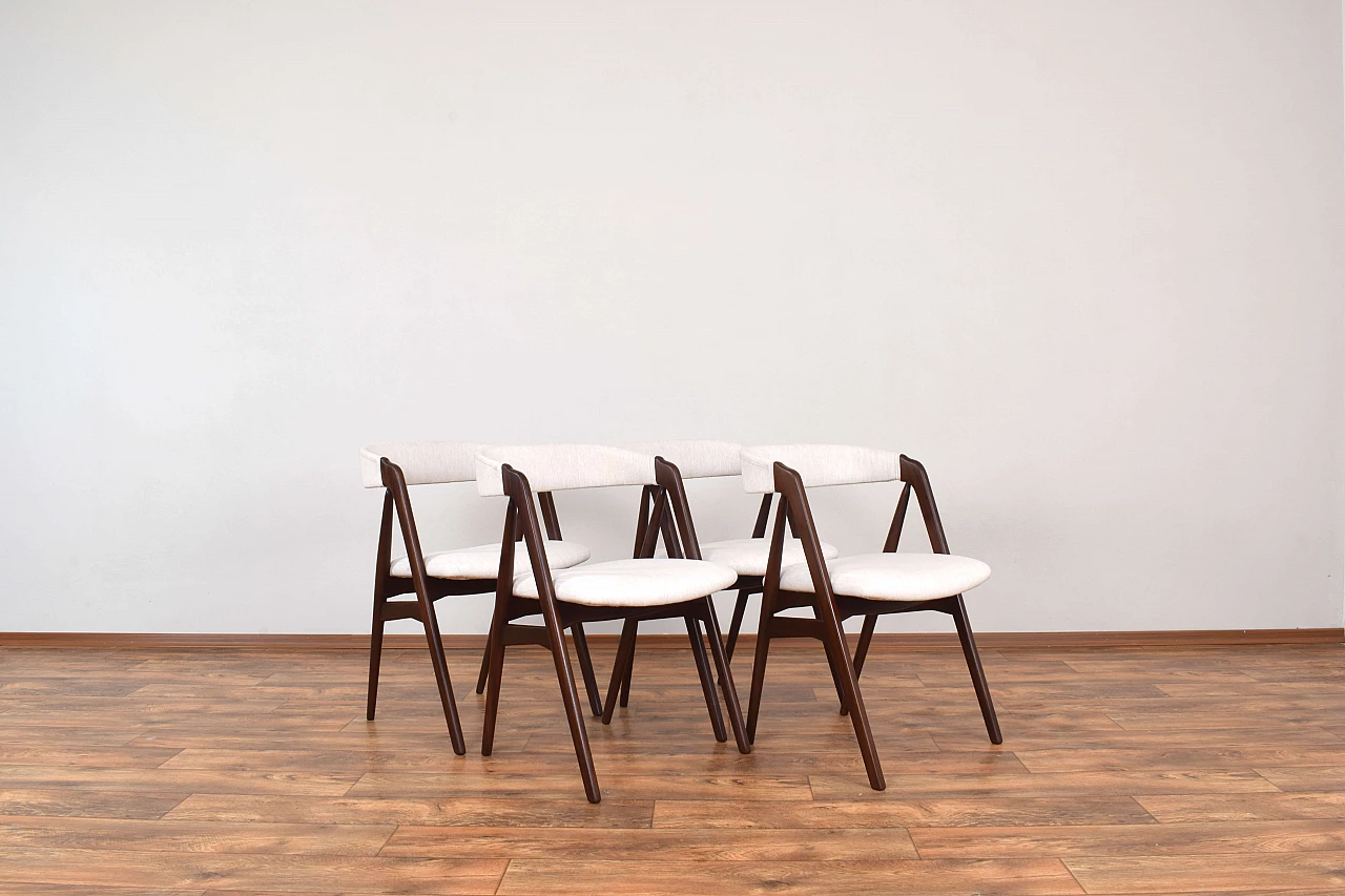 4 Teak 205 dining chairs by Th Harlev for Farstrup, 1960s 1
