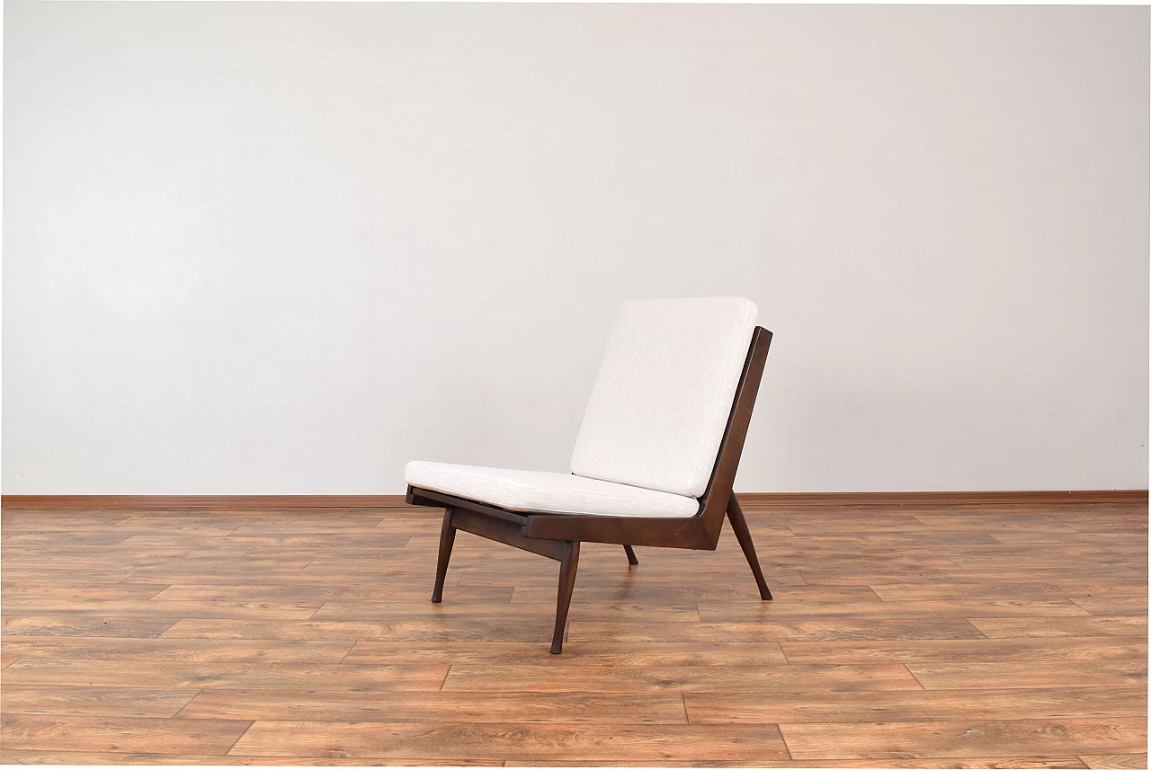 Pair of solid beech armchairs by M. Grabiński, 1960s 6